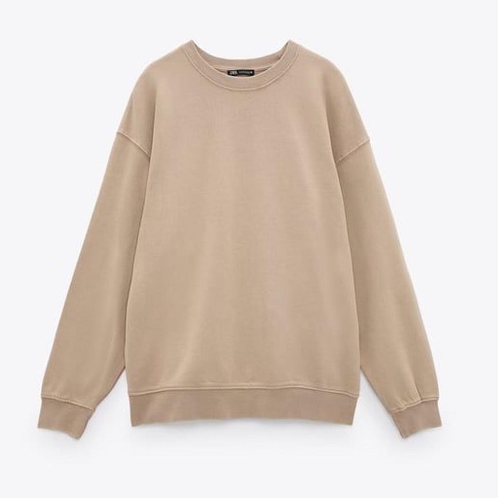 ZARA | Men's Light Brown Crewneck Sweater